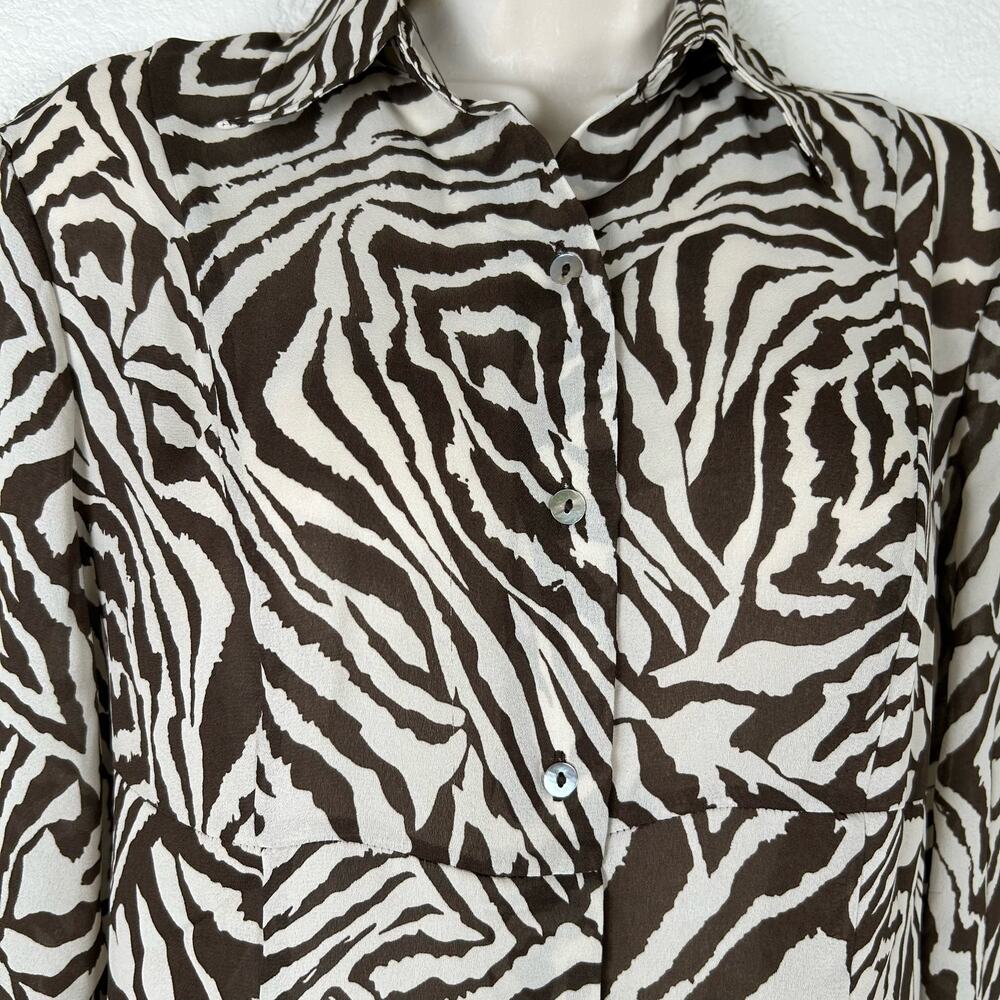 Essentials by Milano Women’s Sz S zebra lightweight animal print Bohemian Y2K